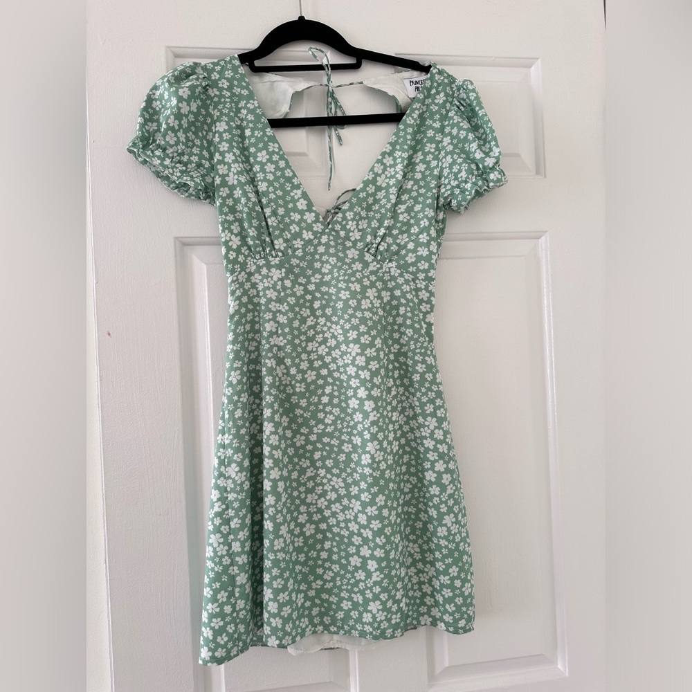 Princess Polly green floral mini dress